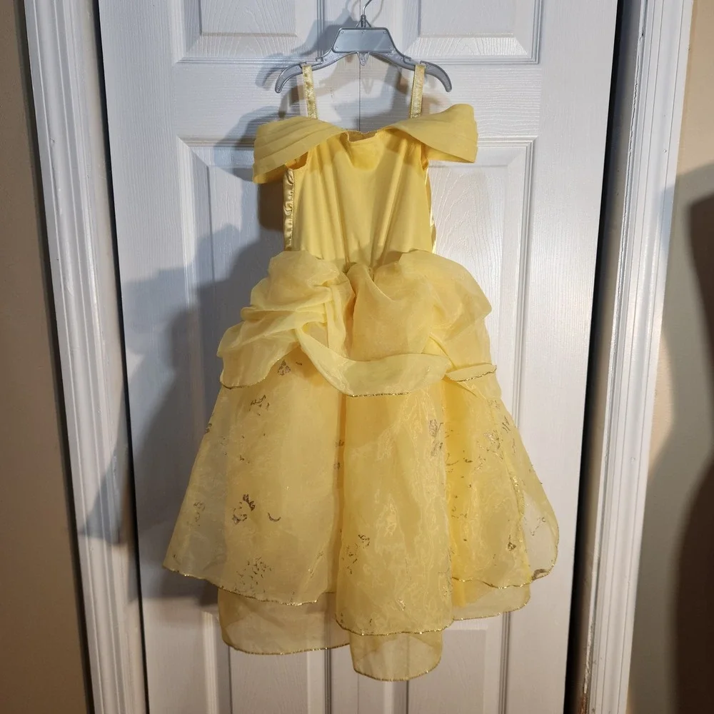 Disney Princess Belle Beauty and the Beast Yellow Sequin Costume Dress Kids 5/6